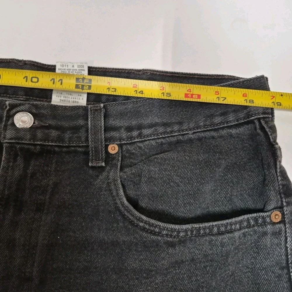 Levi's 505 Men's Faded Black Denim Shorts W38 Regular Fit 100% Cotton Mexico